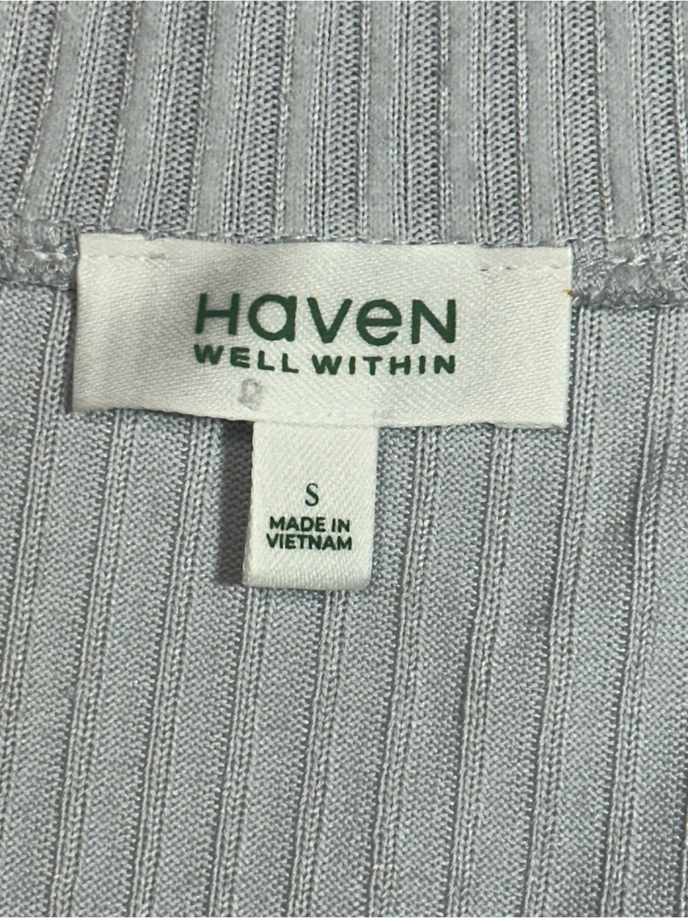 Open-Front Light Gray Ribbed-Trim Cardigan - Picture 5 of 6